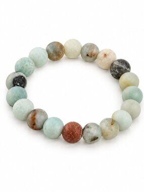 Natural Gemstone Beaded Stretch Bracelet 6.5"